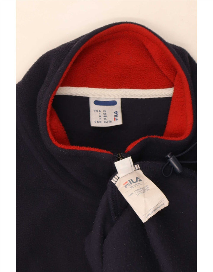 Fila herre lynlås hals fleece jumper XL marineblå polyester