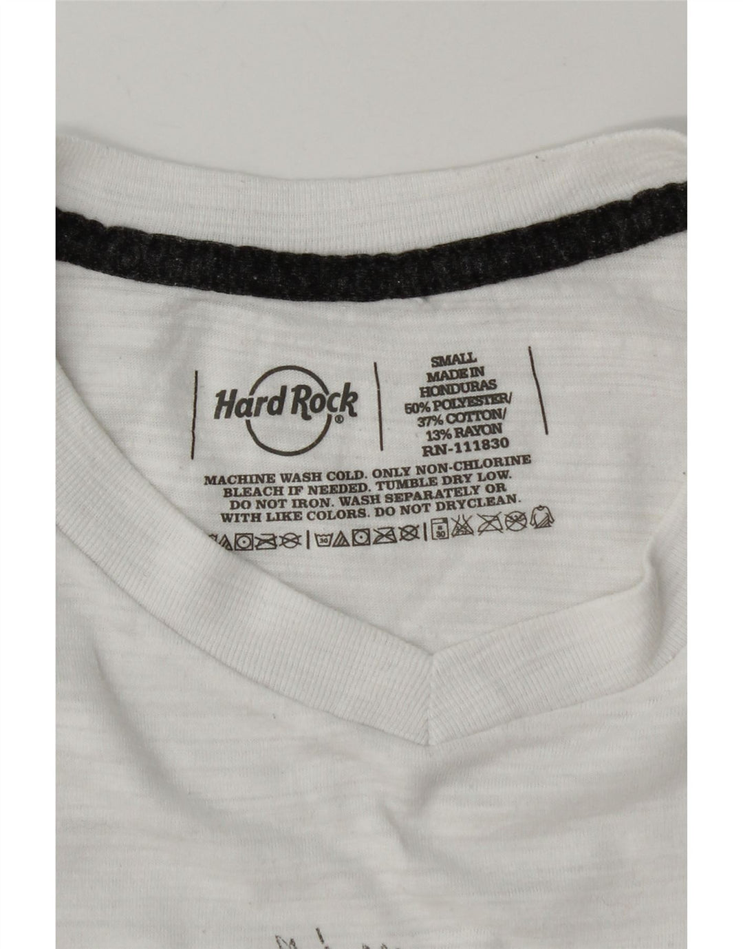 Hard Rock Cafe Herre Barcelona Grafisk T-Shirt Top Lille Hvid Polyester