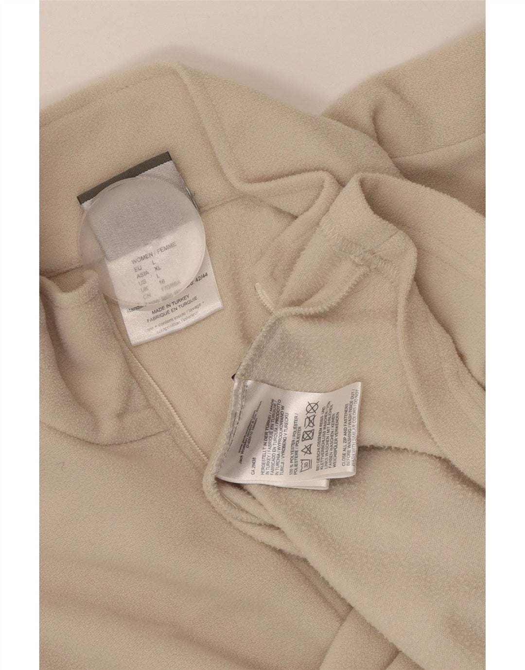 JACK WOLFSKIN Dame Fleece Jumper med lynlås DK 16 Stor Beige Polyester