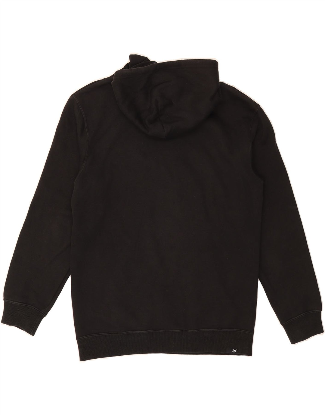 PUMA Mens Graphic Hoodie Jumper Small Black Cotton Vintage Puma and Second-Hand Puma from Messina Hembry 
