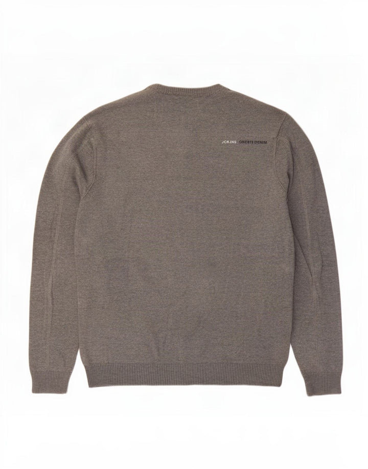 Jack & Jones Herre Button Neck Jumper Sweater XL Grå