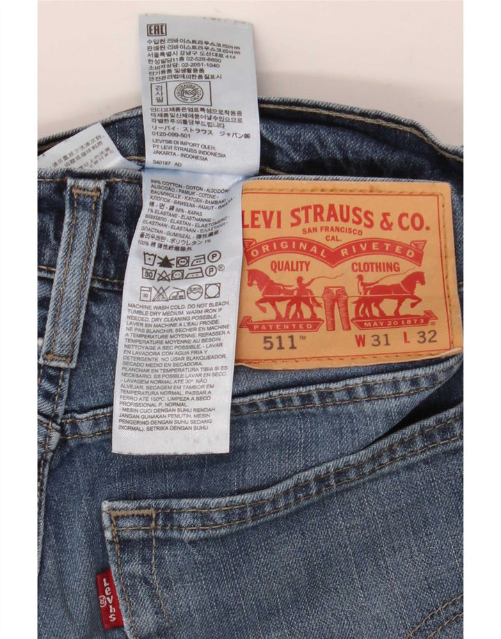 Levi's Herre 511 Slim Jeans W31 L32 Blå Bomuld