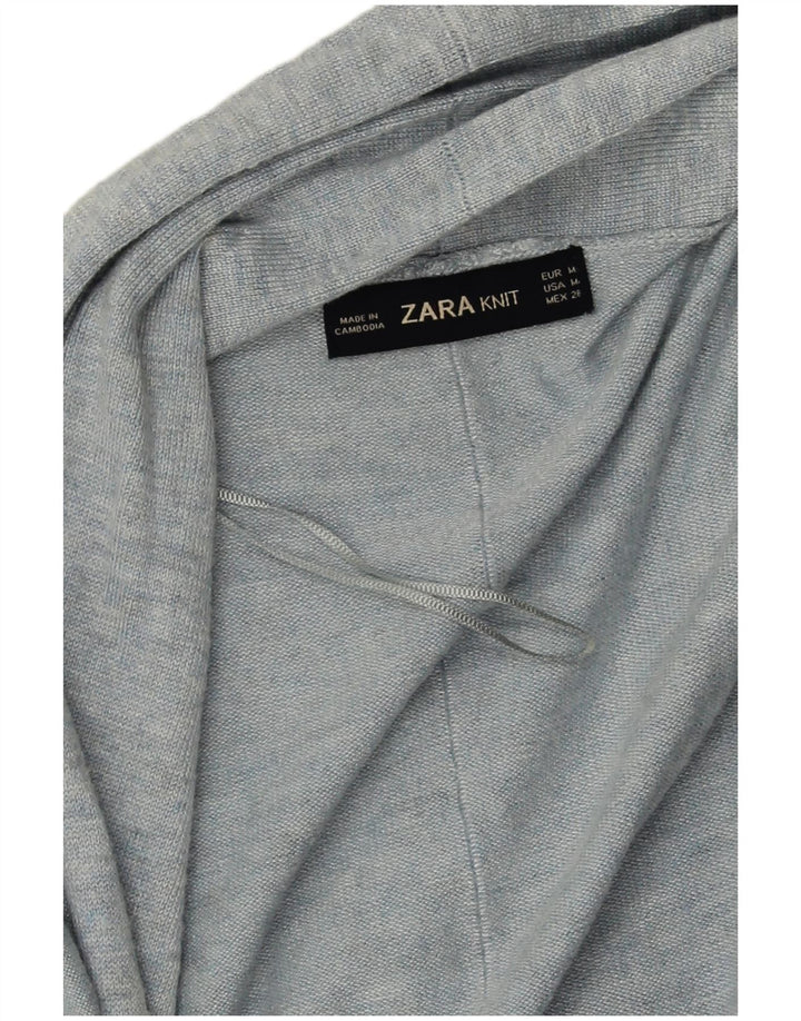 Zara Womens Open Cardigan Sweater UK 14 Medium Grey Viscose