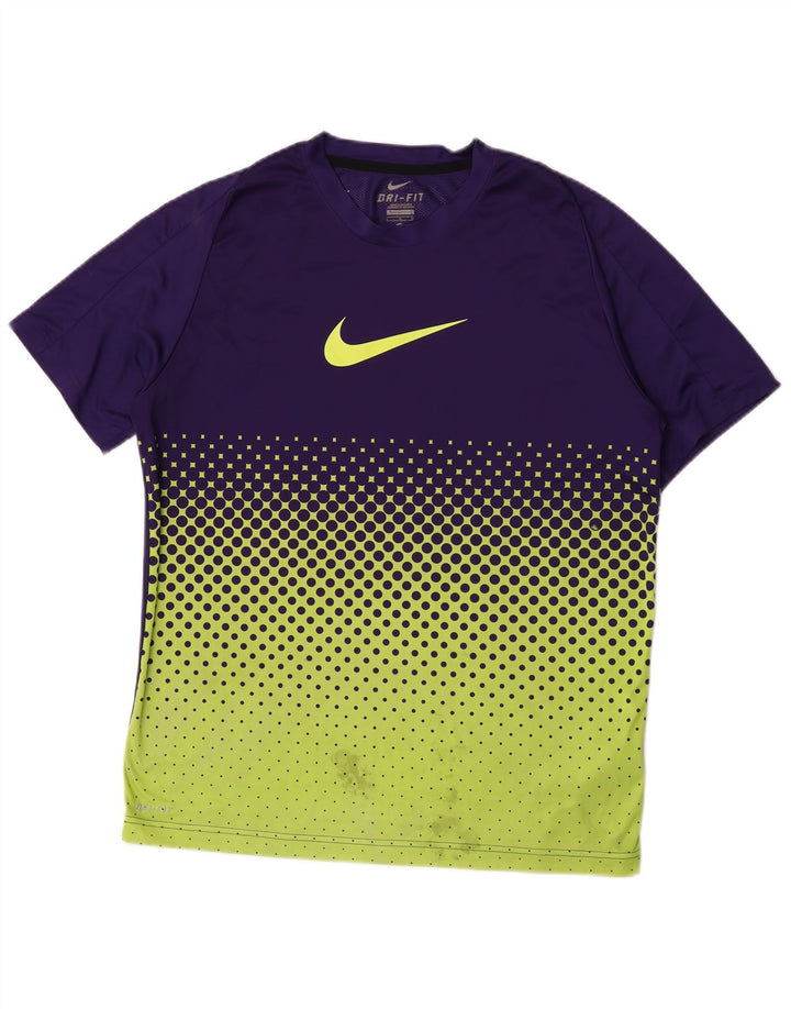 Nike Herre Dri Fit Grafisk T-Shirt Top Stor Lilla Geometrisk Polyester