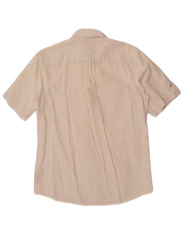 Dockers Mens Short Sleeve Shirt Medium White Linen