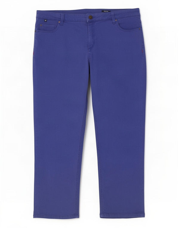 Crew Clothing Womens Cropped Trousers UK 16 Large W34 L23 Blue Cotton