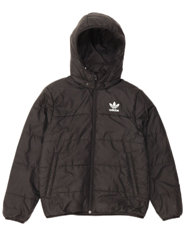 Adidas drenge hættejakke polstret 11-12 år sort polyester