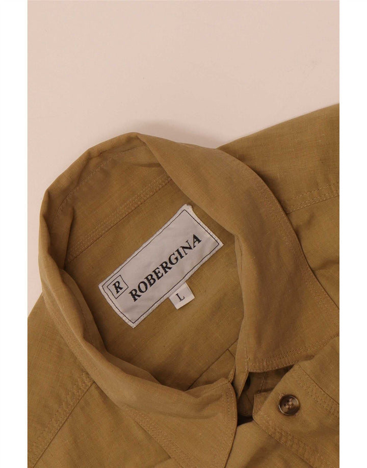 Vintage herreskjorte stor brun