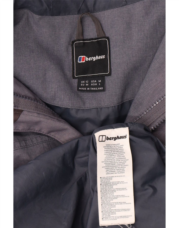 Berghaus Regnfrakke med hætte til kvinder UK 12 Medium Blue Polyamide