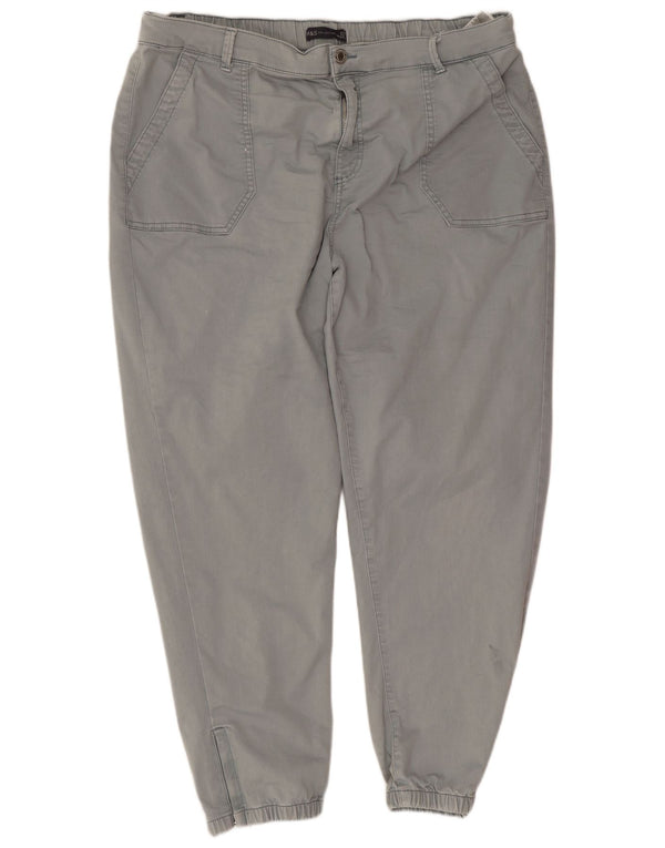Marks & Spencer Dame Slim Cropped Trousers UK 20 2XL W40 L26 Blå Bomuld