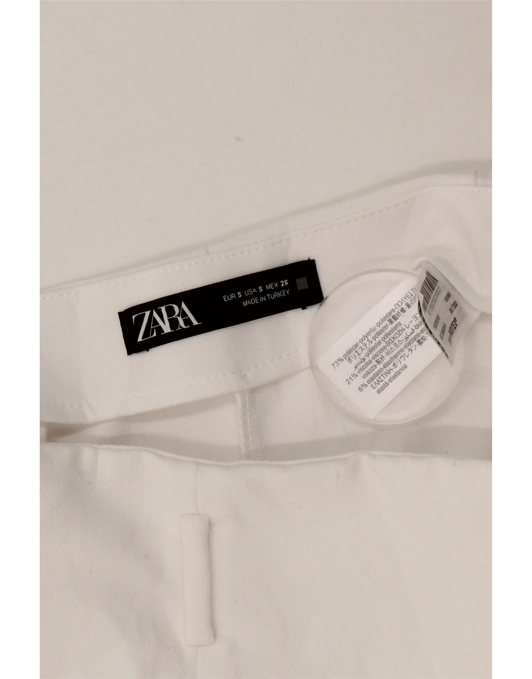 Zara Kvinder Højtalje Casual Shorts Små W26 hvid polyester