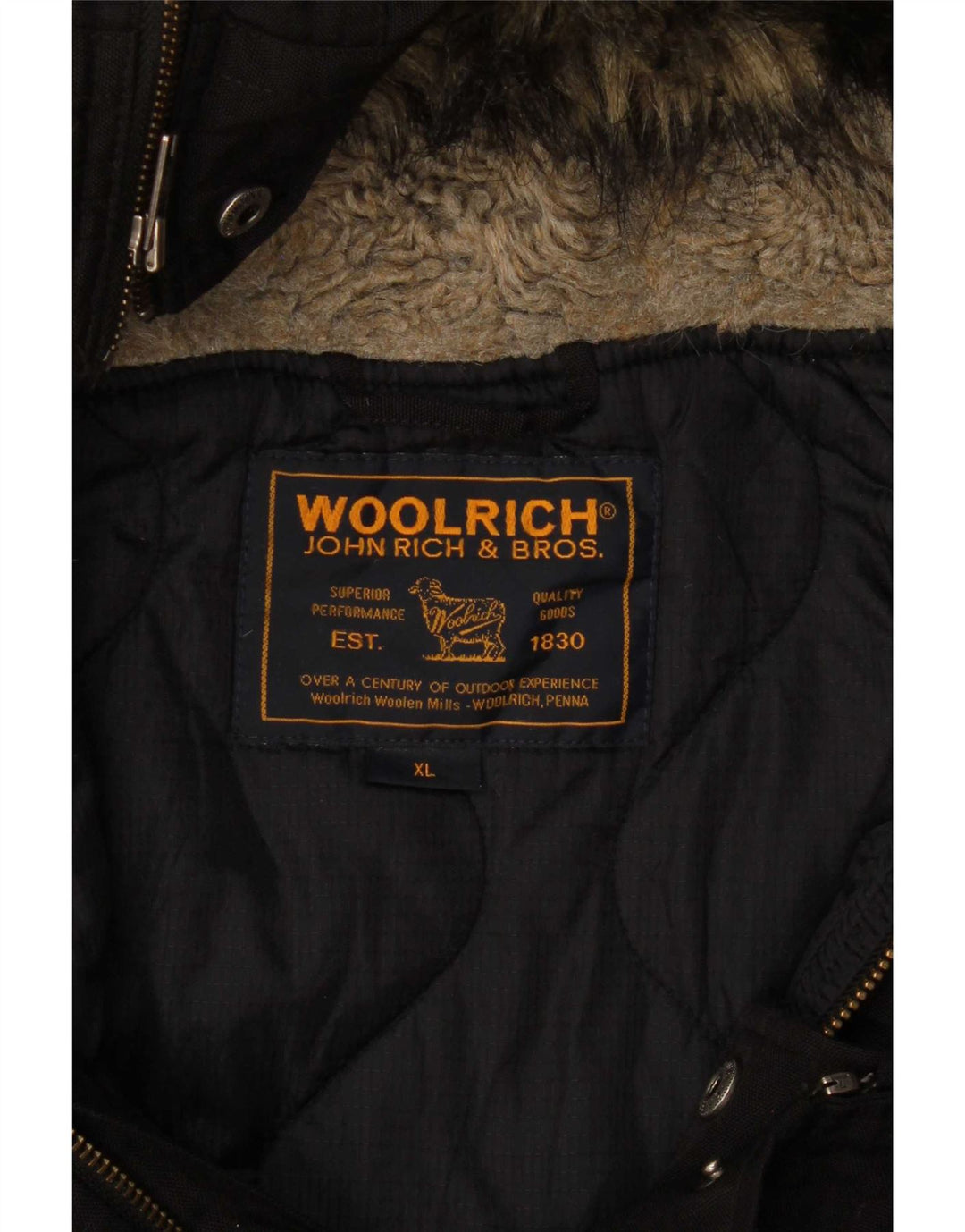 Woolrich Herre Hooded Bomber Jacket UK 42 XL Sort