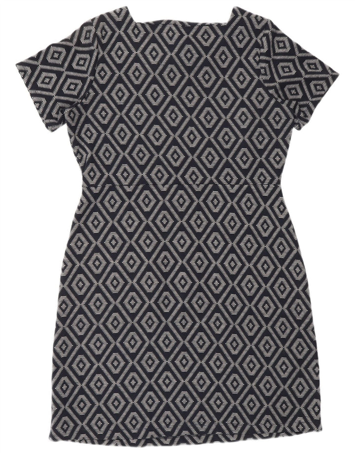 NEXT Womens Sheath Dress UK 16 Large  Navy Blue Geometric Polyester