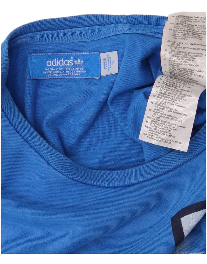 Adidas Grafisk T-shirt top til mænd, lille blå bomuld