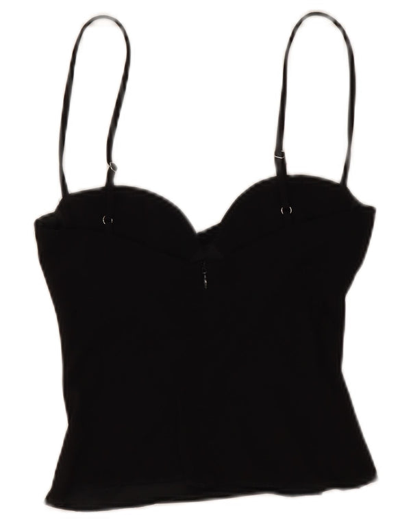 Zara Dame Crop Cami Top UK 6 XS Sort