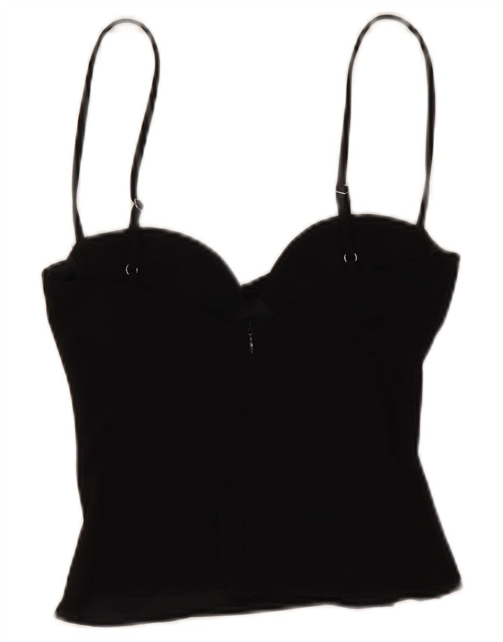 Zara Dame Crop Cami Top UK 6 XS Sort