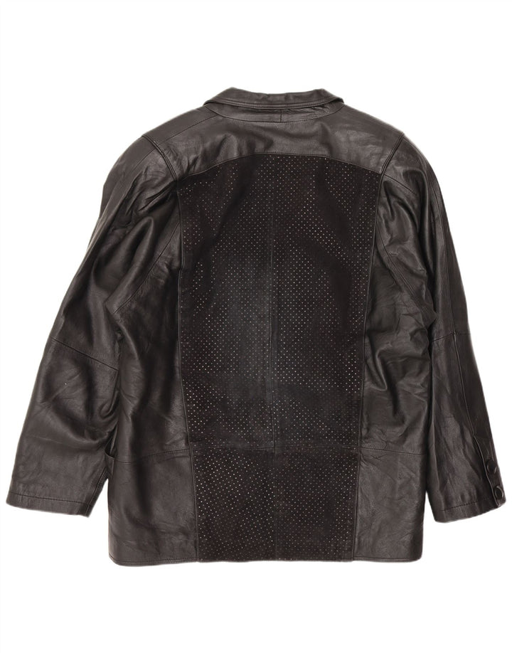 Vintage læderjakke til kvinder UK 14 Medium sort læder