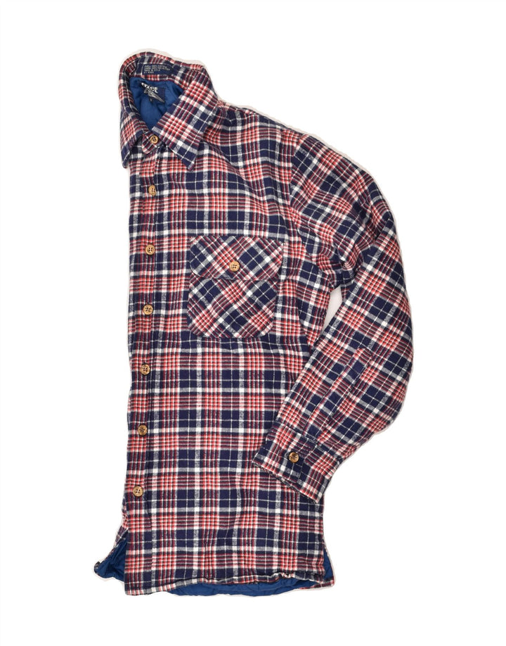 VINTAGE Mens Lumberjack Flannel Shirt Small Blue Check Cotton Vintage Vintage and Second-Hand Vintage from Messina Hembry 