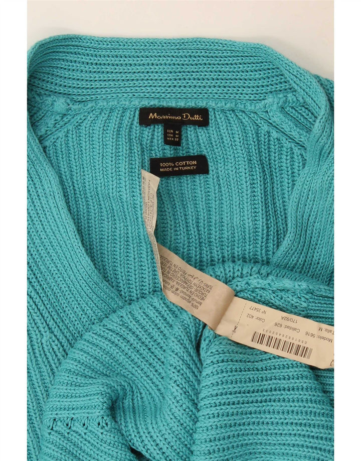 Massimo Dutti Dame Oversized V-hals sweater UK 14 Medium Turkis