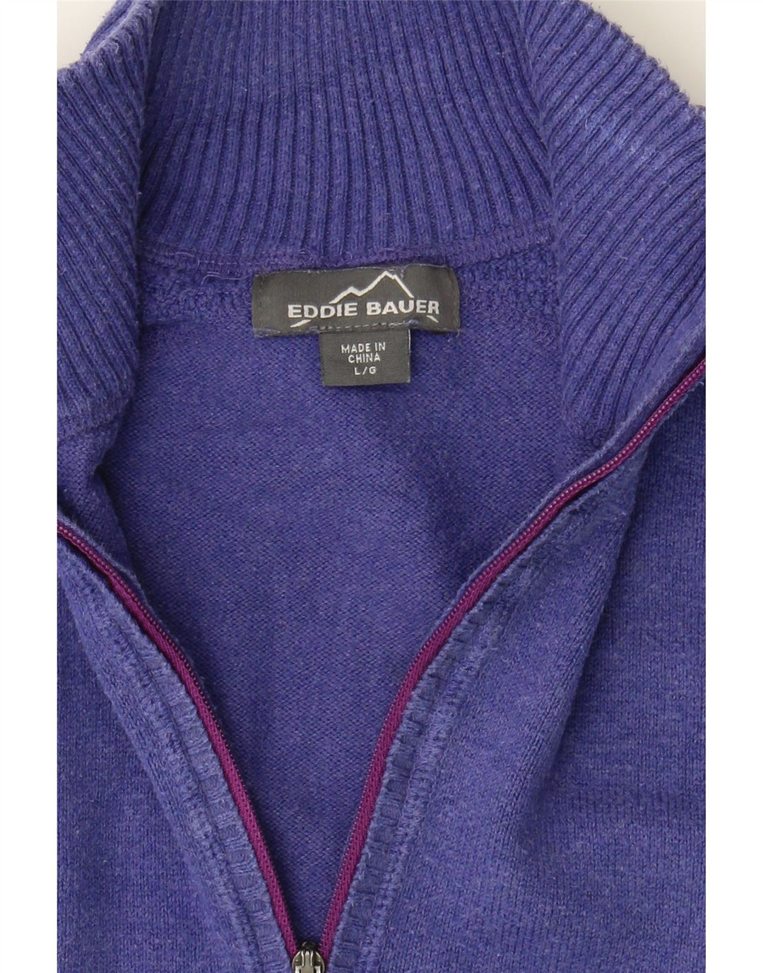 Womens Zip Neck Jumper Sweater UK 14 Large Vintage Eddie Bauer and Second-Hand Eddie Bauer from Messina Hembry 