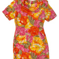 VINTAGE Womens Sheath Dress UK 10 Small Multicoloured Floral Vintage Vintage and Second-Hand Vintage from Messina Hembry 