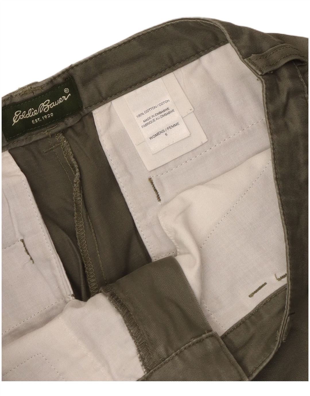 Eddie Bauer Kvinder Casual Shorts US 6 Medium W30 Khaki Bomuld