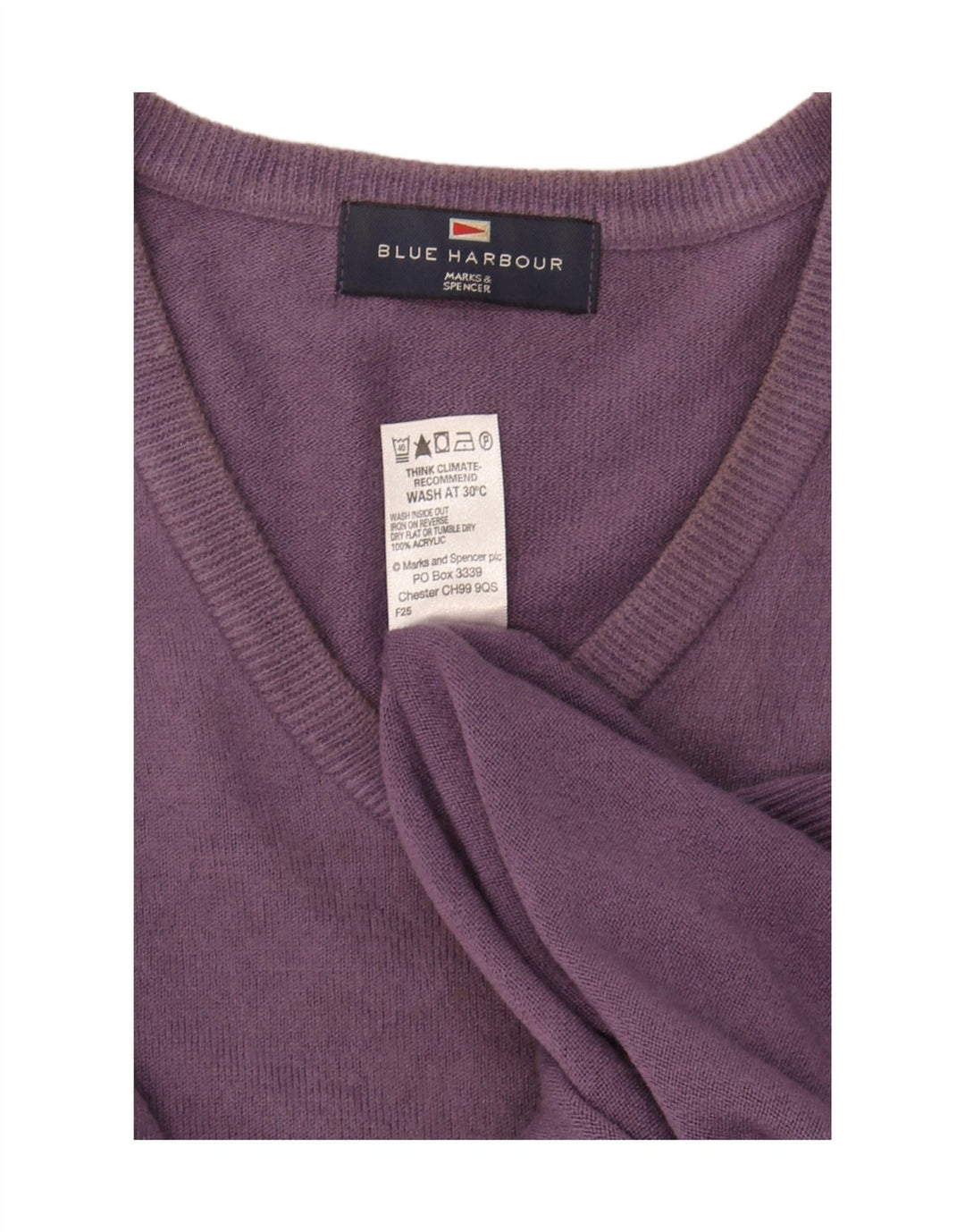 Marks & Spencer Herre Blue Harbor V-hals sweater Stor lilla