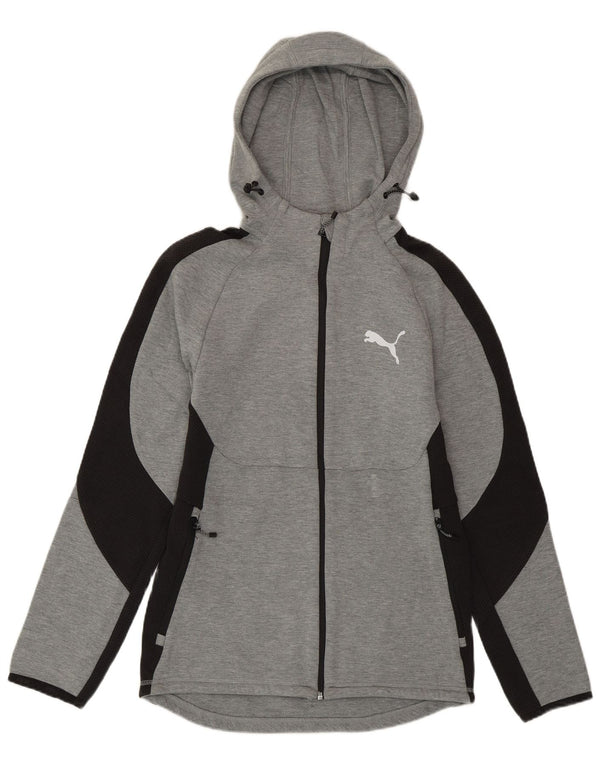 PUMA Hættetrøje med lynlås til mænd Small Grå Colourblock Bomuld