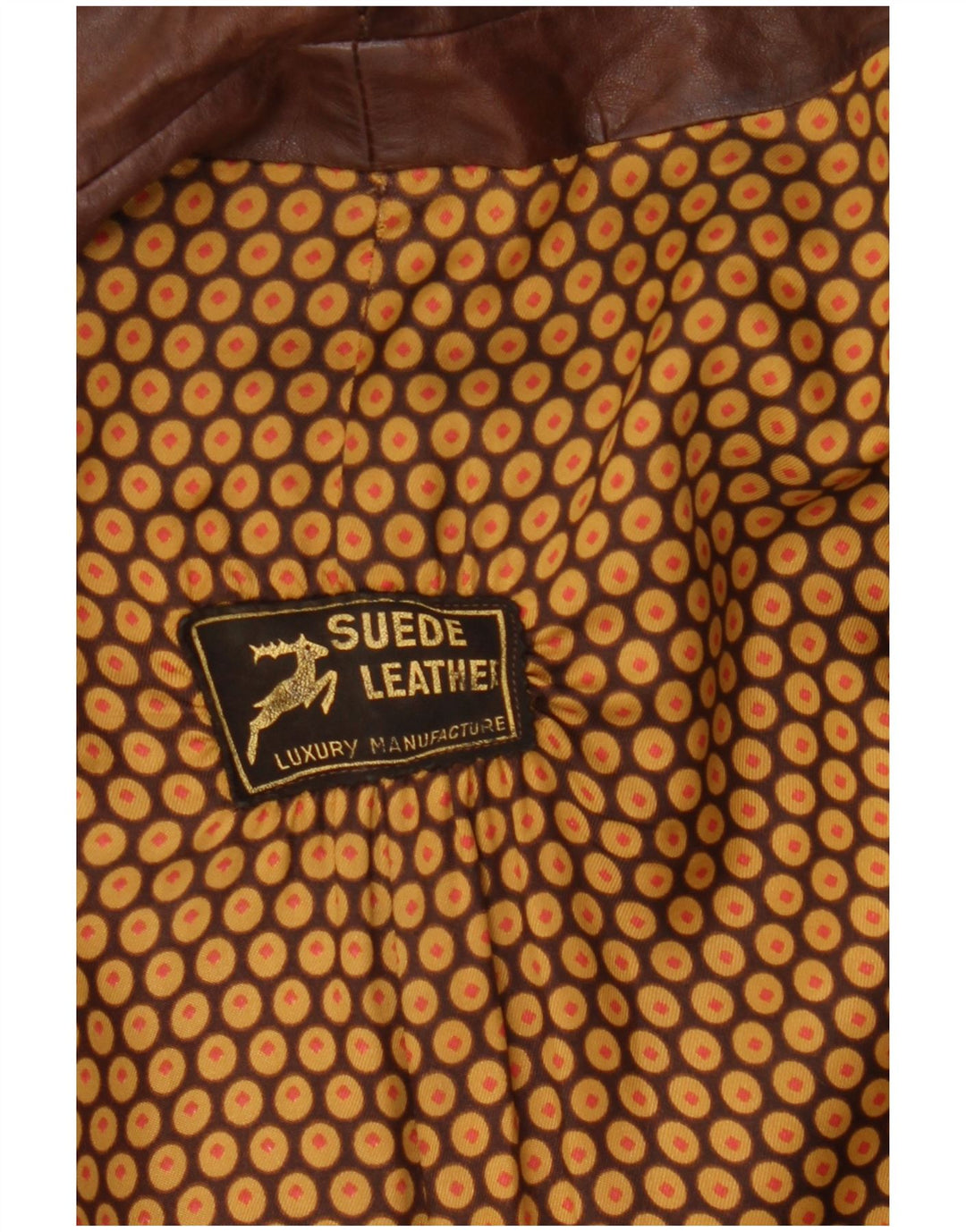 Vintage herre dobbeltradet læderfrakke UK 36 Lille brunt læder