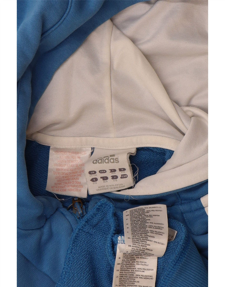 ADIDAS grafisk hættetrøje med lynlås til mænd UK 34/36 Small Blue Colourblock