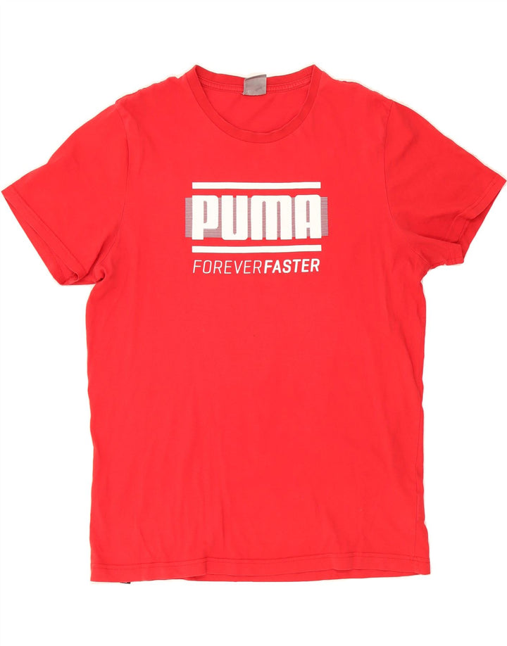PUMA Mens Graphic T-Shirt Top Large Red Cotton Vintage Puma and Second-Hand Puma from Messina Hembry 