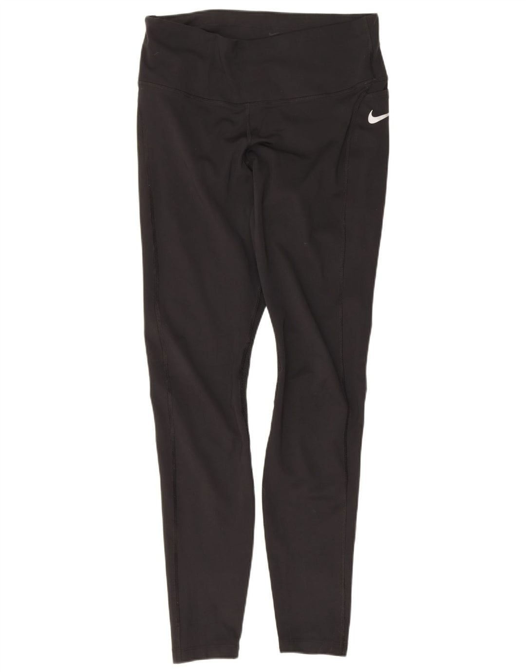 Nike Dame Dri Fit Leggings UK 12 Medium Sort Polyester