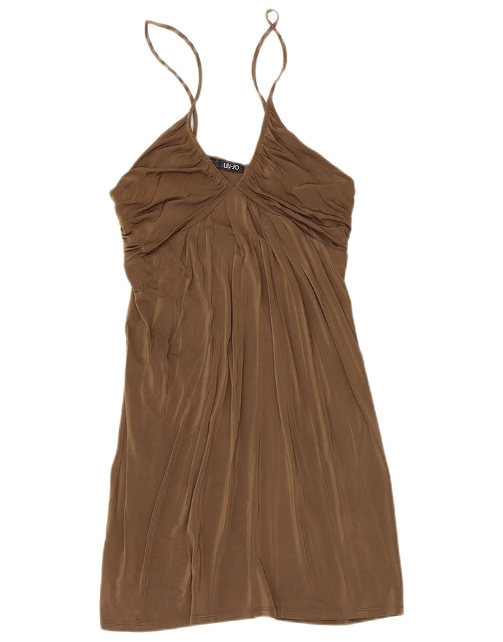 Liu Jo Dame Ærmeløs Slip Dress IT 44 Medium Brun Viscose