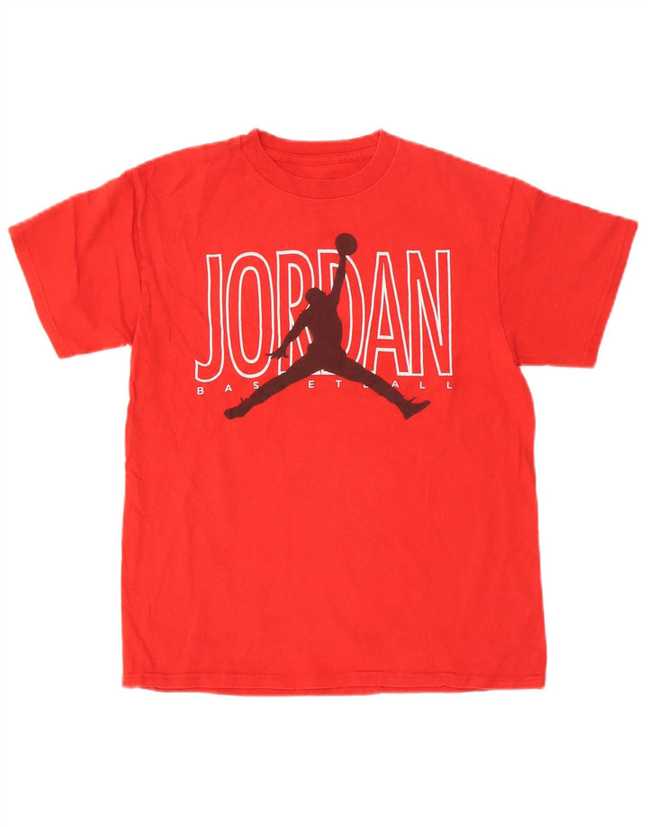 Jordan Boys Grafisk T-Shirt Top 10-11 år Medium Rød