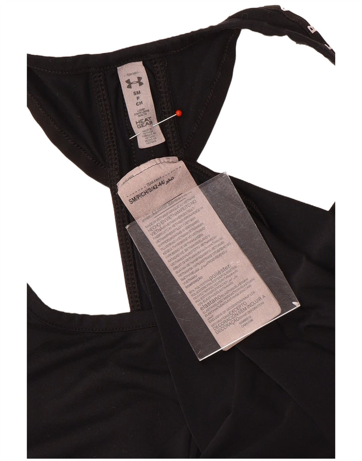 Under Armour Womens Heat Gear Grafisk Vest Top UK 10 Small Black Polyester