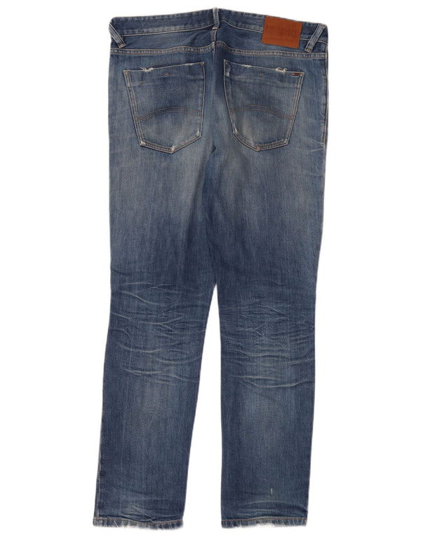 Tommy Hilfiger Herre Distressed Slim Jeans W34 L32 Blå Bomuld