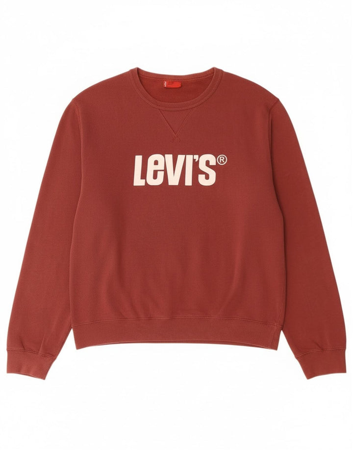 Levi's Grafisk sweatshirt til mænd, stor rødbrun bomuld