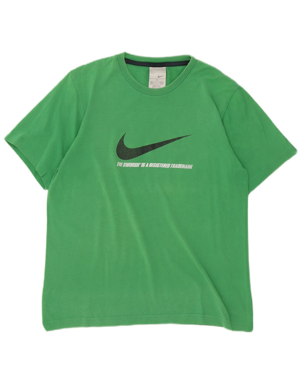 Nike Herre grafisk T-shirt Top UK 39/41 Medium Green Bomuld