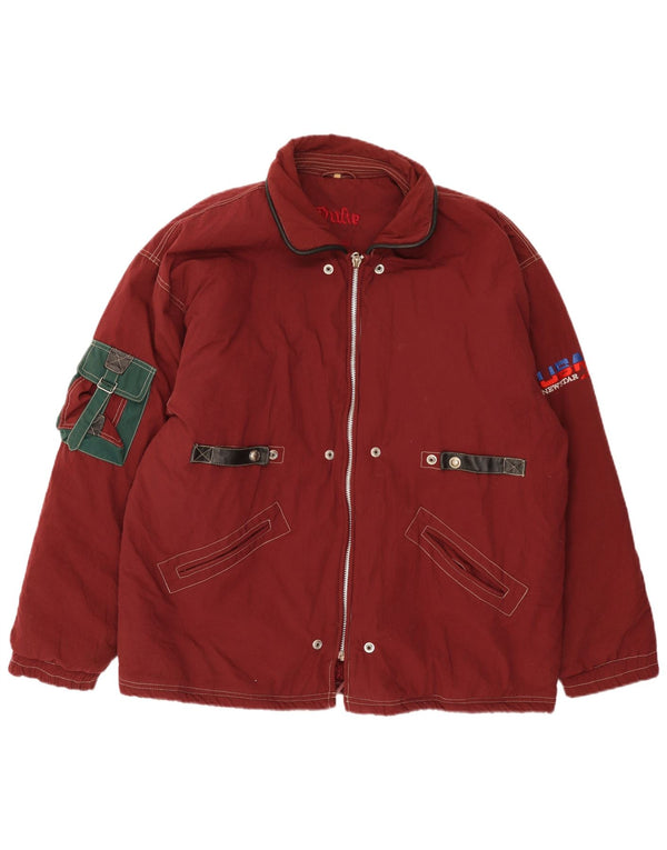 Duke Herre Windbreaker Jacket UK 44 2XL Burgundy Bomuld