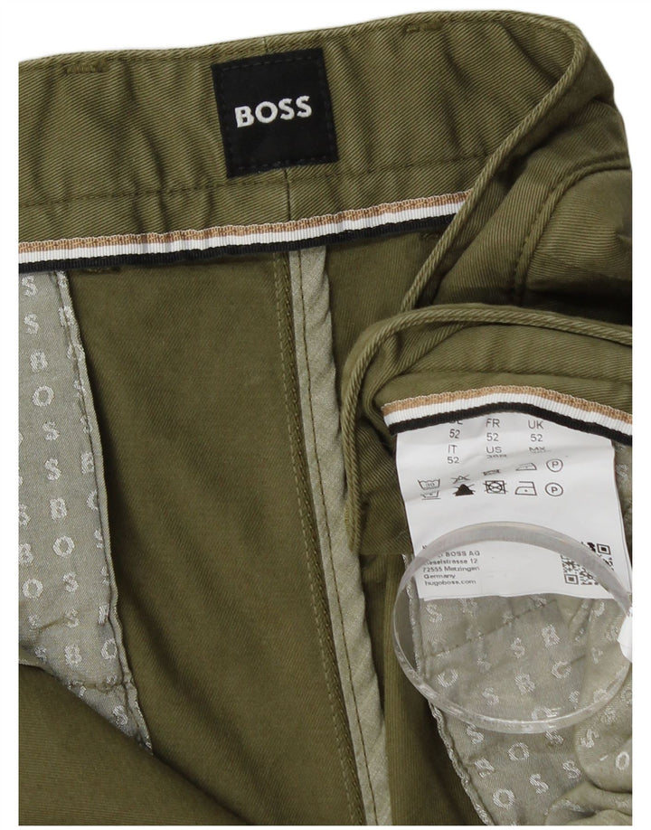 HUGO BOSS Herre Chino Shorts IT 52 XL W36 Khaki Bomuld