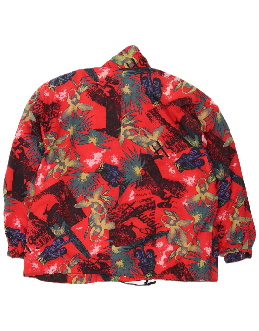 Gil Bret Dame Oversized Windbreaker Jacket UK 14 Large Red Floral