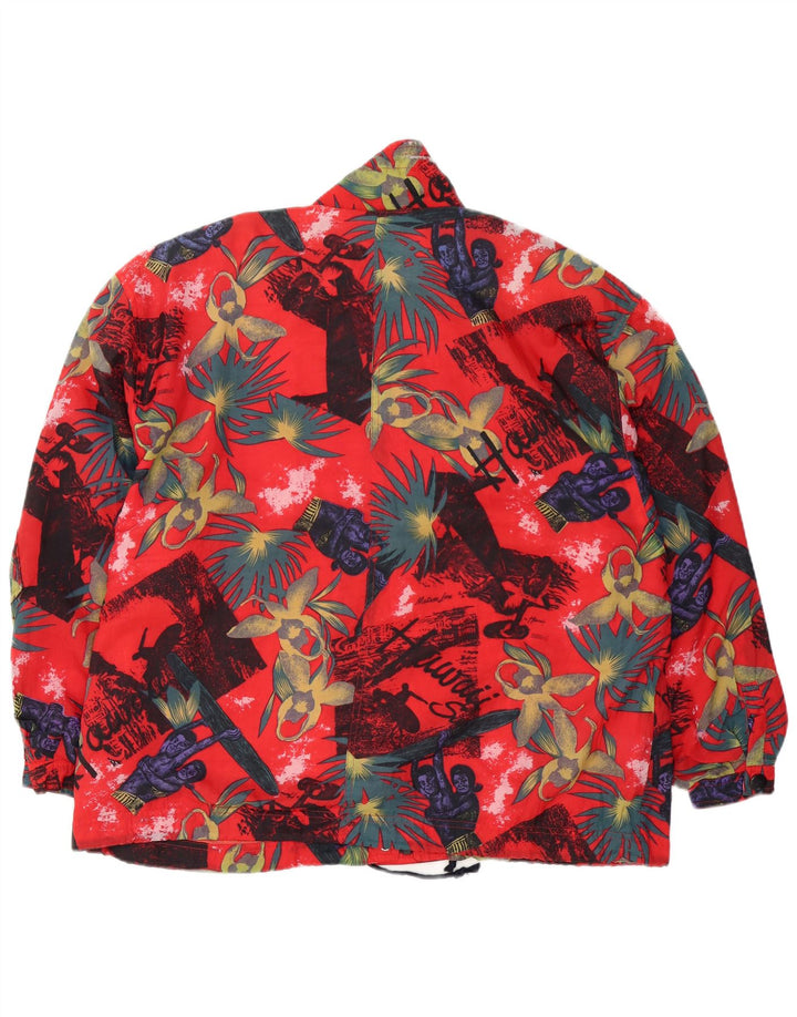 Gil Bret Dame Oversized Windbreaker Jacket UK 14 Large Red Floral