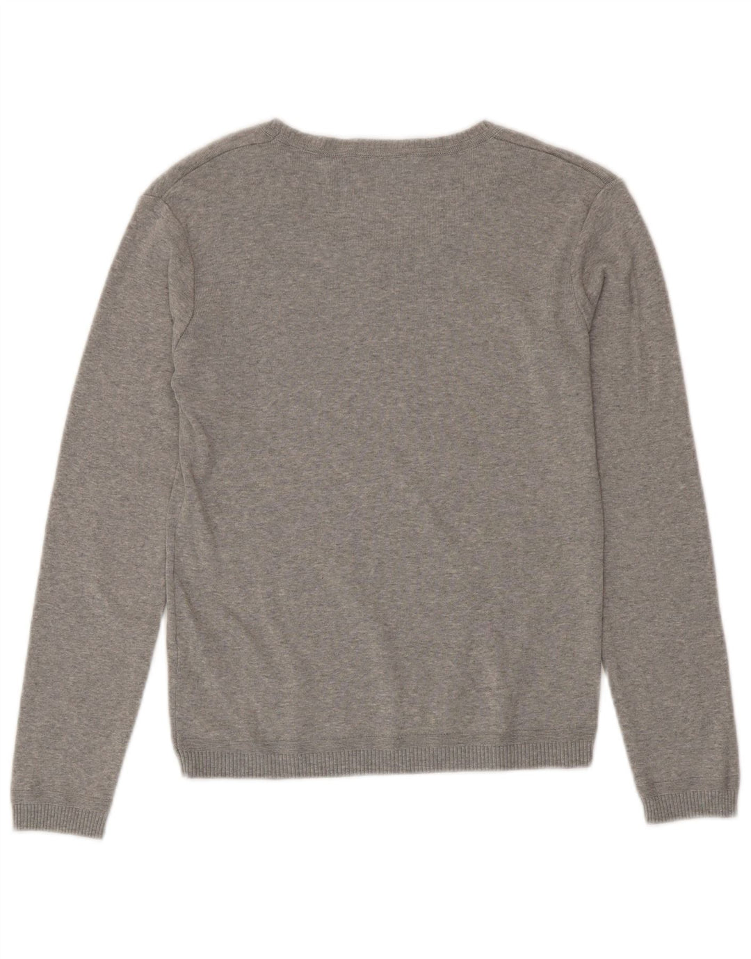 BENETTON Dame Boat Neck Jumper Sweater UK 10 Small Grey Bomuld