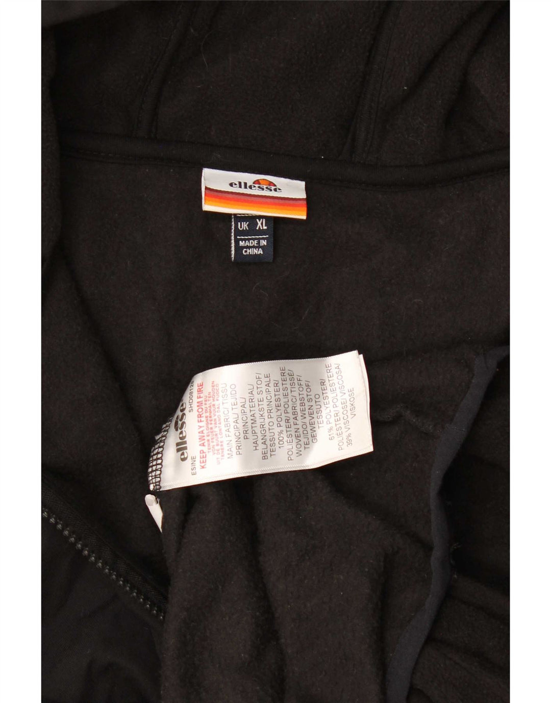 Ellesse Herre Grafisk Hoodie Jumper XL Sort Polyester