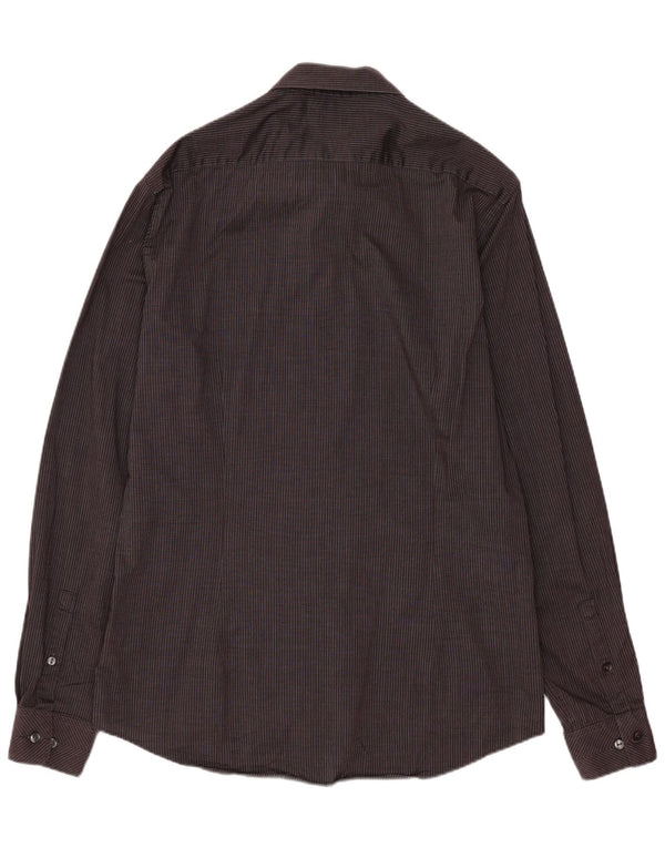 Calvin Klein Herre Slim Fit Skjorte Størrelse 39 15 1/2 Medium Grey Nålestribe