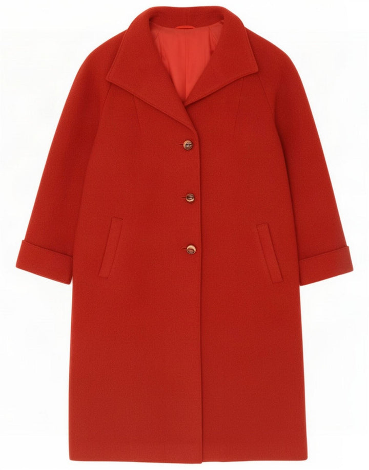 Vintage Dame Oversized Overfrakke IT 46 Large Red