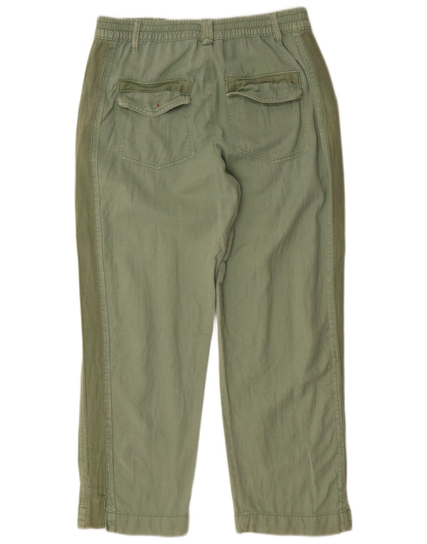 Zara Dame Loose Fit Chino Bukser Large W30 L28 Grøn Lyocell