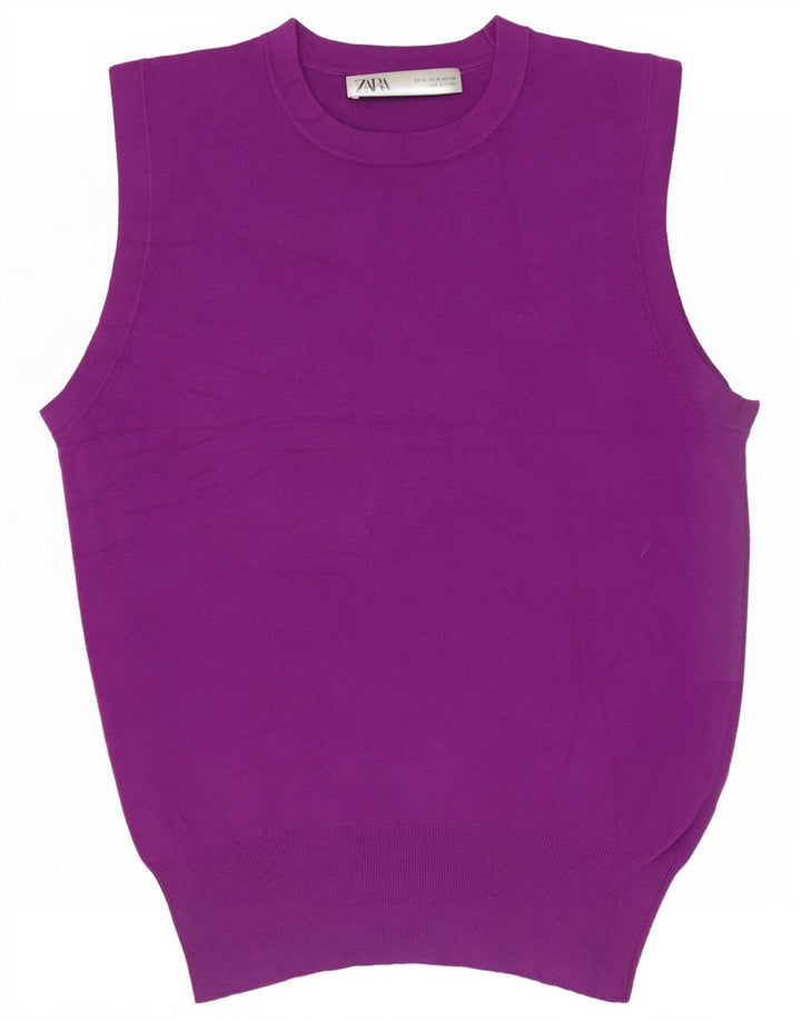 Zara Dame Vest Tank Top UK 12 Medium Purple