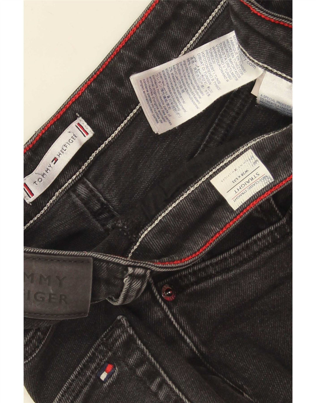 Tommy Hilfiger Dame Straight Jeans W28 L32 Sort Bomuld
