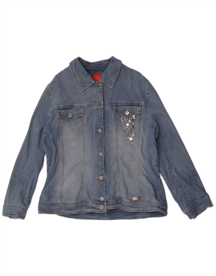 Krizia Dame Oversized denimjakke Størrelse 25 Stor Blå Bomuld